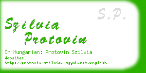 szilvia protovin business card